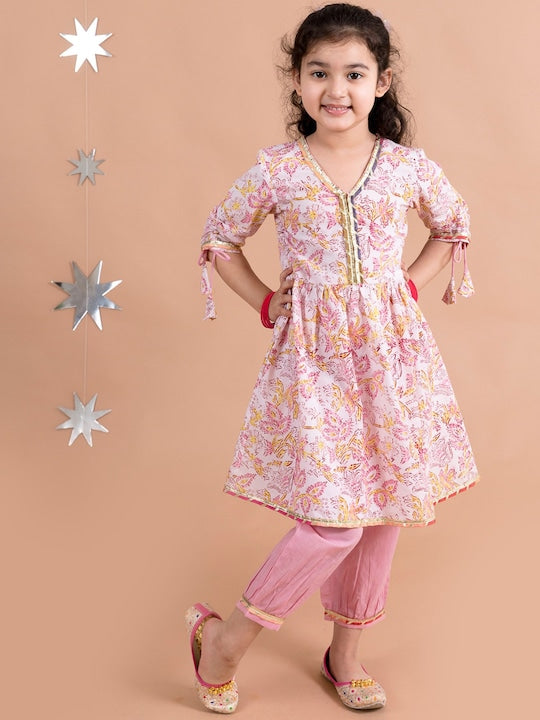 Buy Cotland Fashions Women Pink Printed Cotton Angrakha Kurti Online at  Best Prices in India - JioMart.